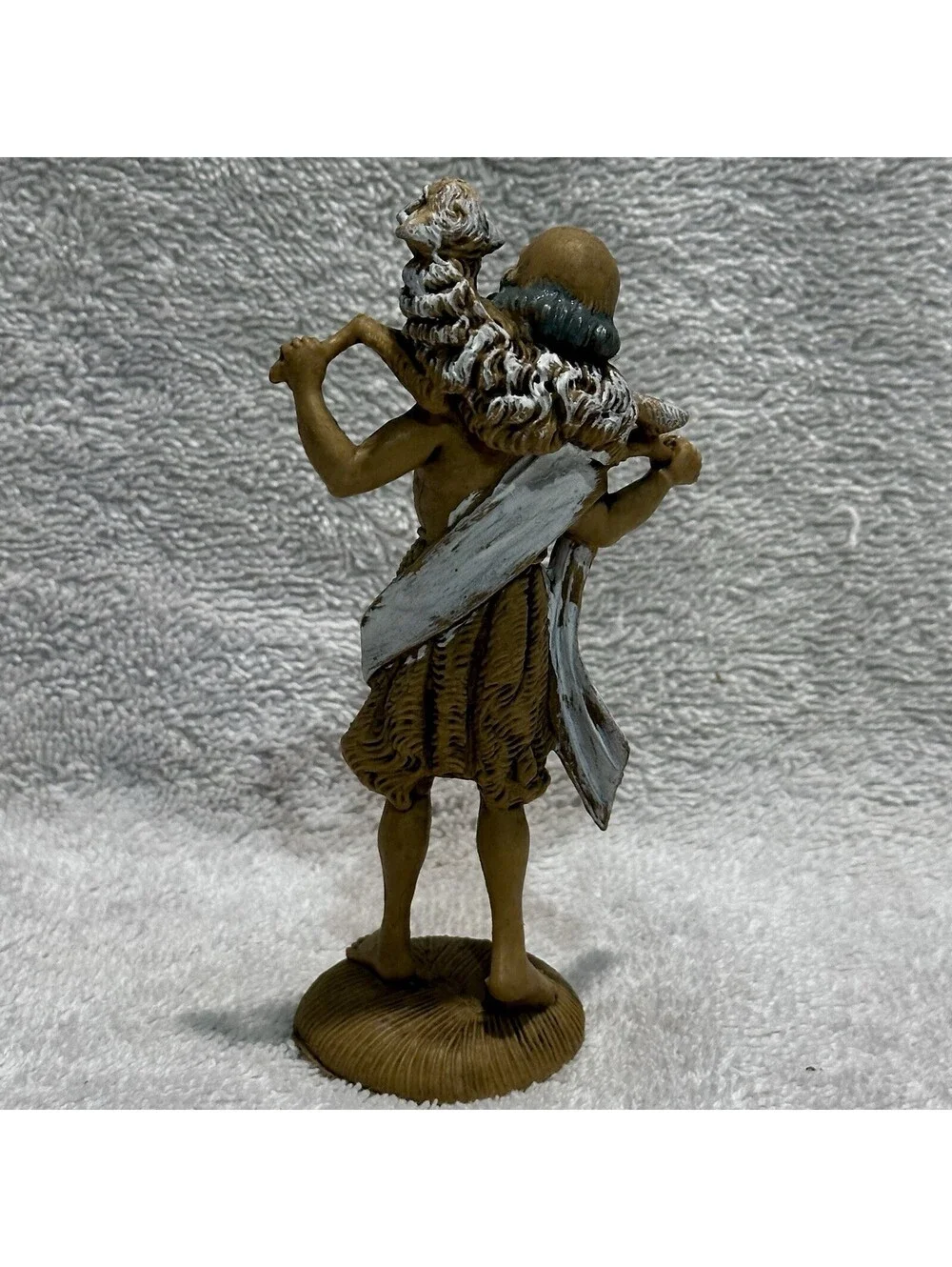 Vintage Nativity Replacement 5” Figurine - Shepherd Carrying A Lamb, Italy